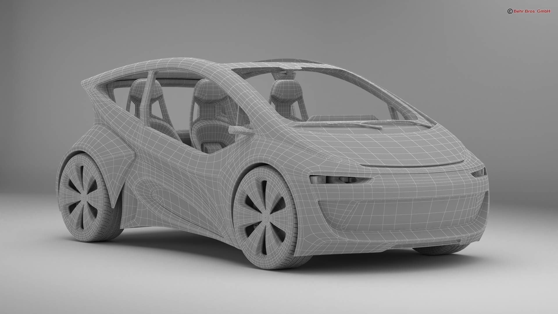 Generic Future EV Compact Car 3D model_16