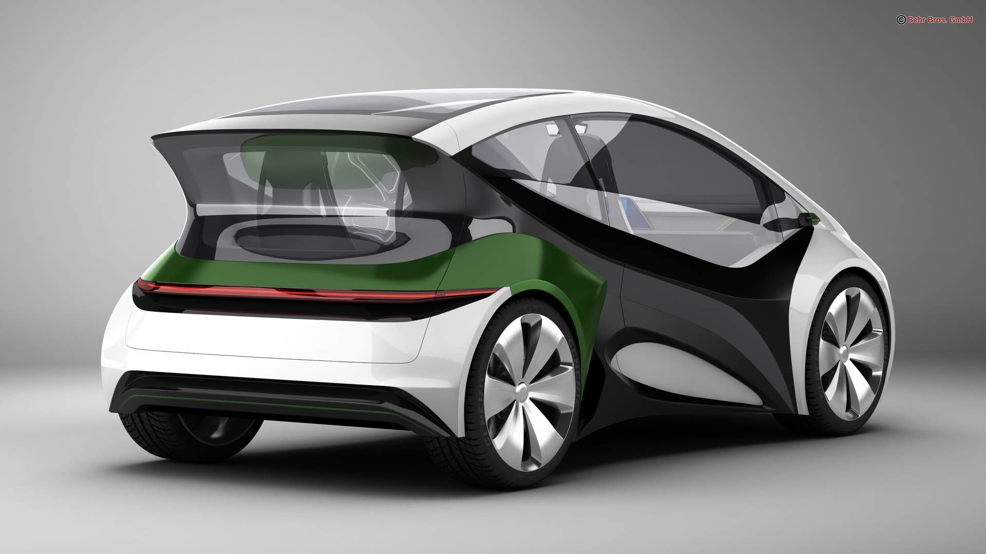 Generic Future EV Compact Car 3D model_3