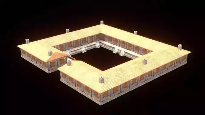 medieval house low poly village town residential game ready 30