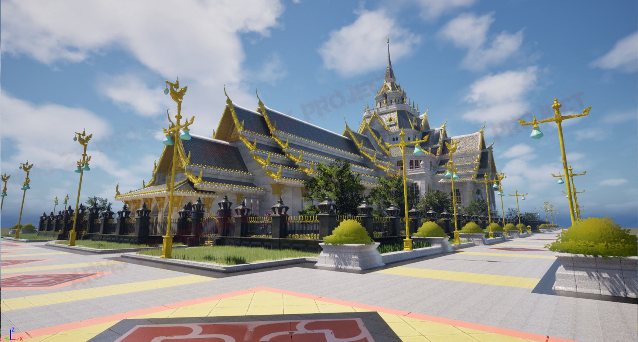 Ubosot of Wat Sothon Wararam Worawihan temple thai 3D model_2