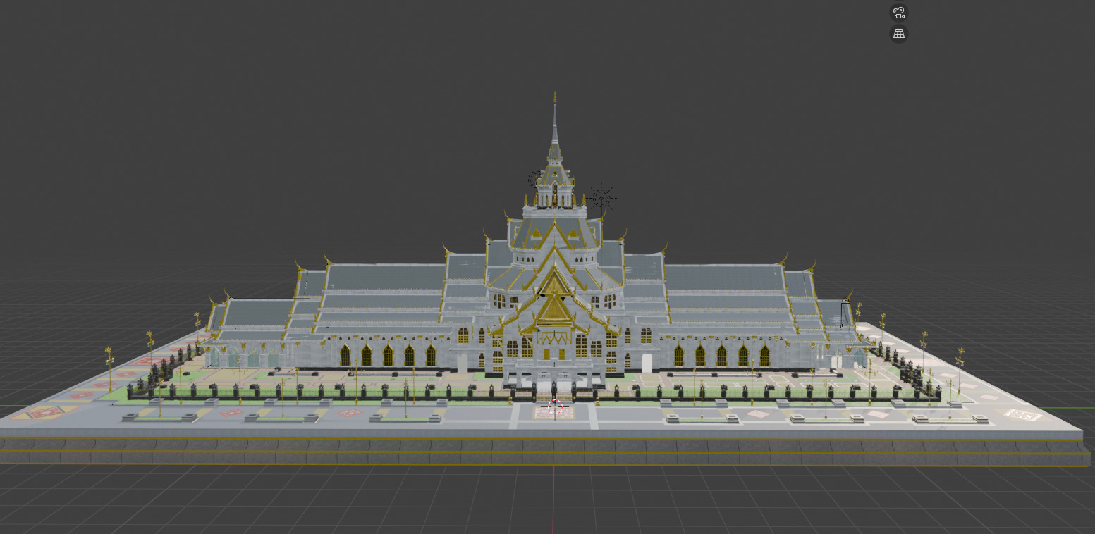Ubosot of Wat Sothon Wararam Worawihan temple thai 3D model_3