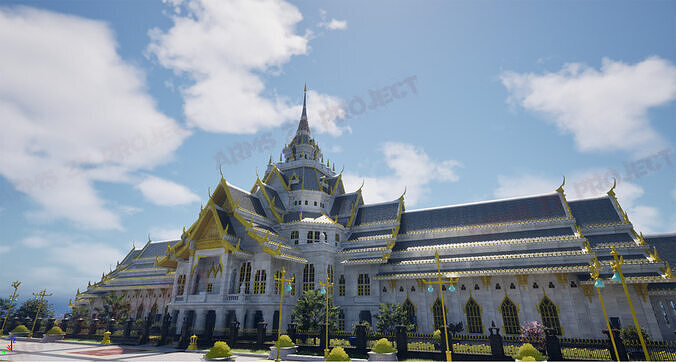 Ubosot of Wat Sothon Wararam Worawihan temple thai 3D model