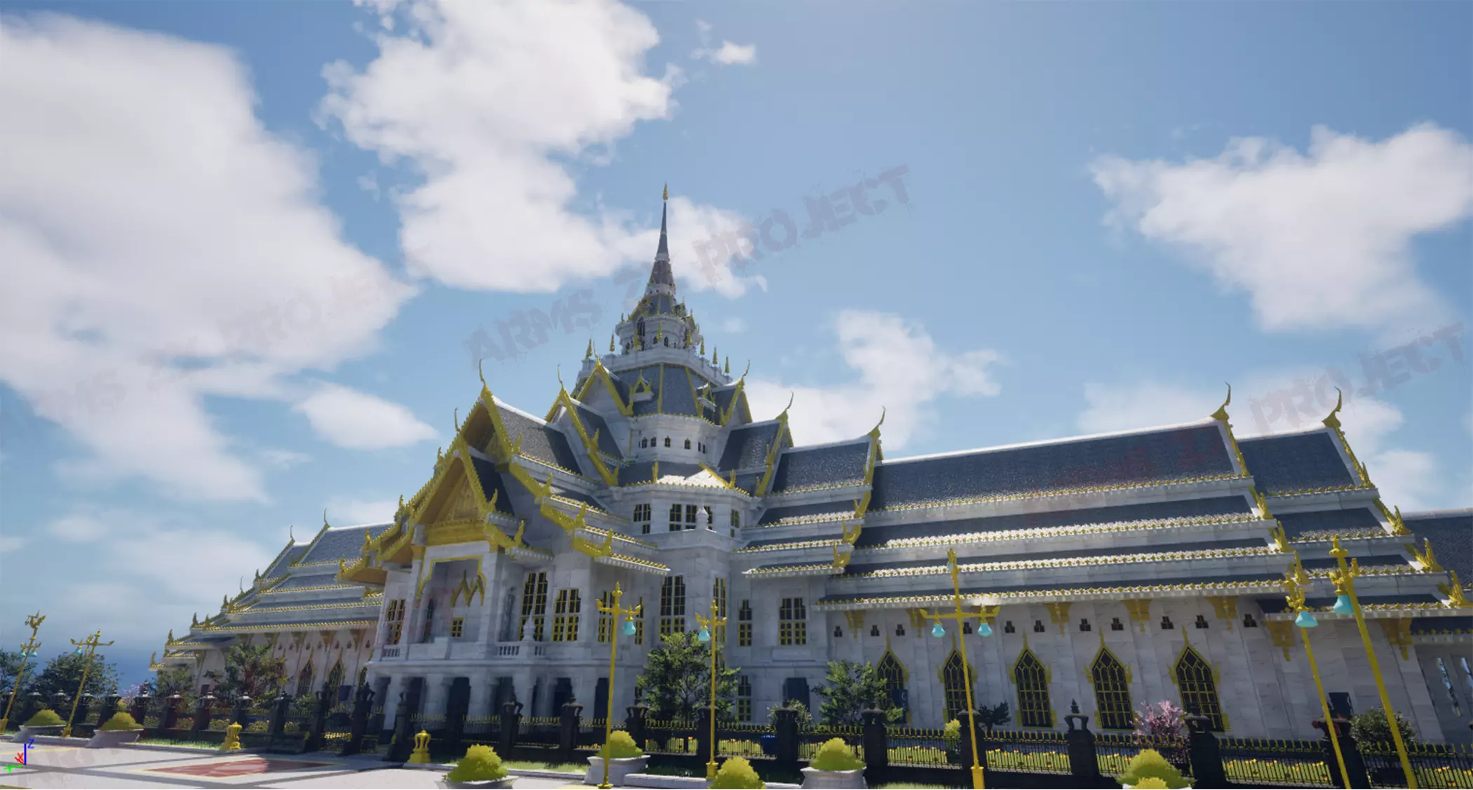 Ubosot of Wat Sothon Wararam Worawihan temple thai 3D model_0