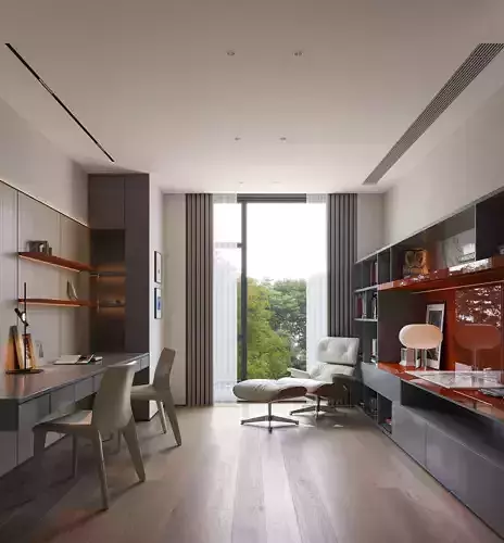 Modern Study Room Interior 3D model