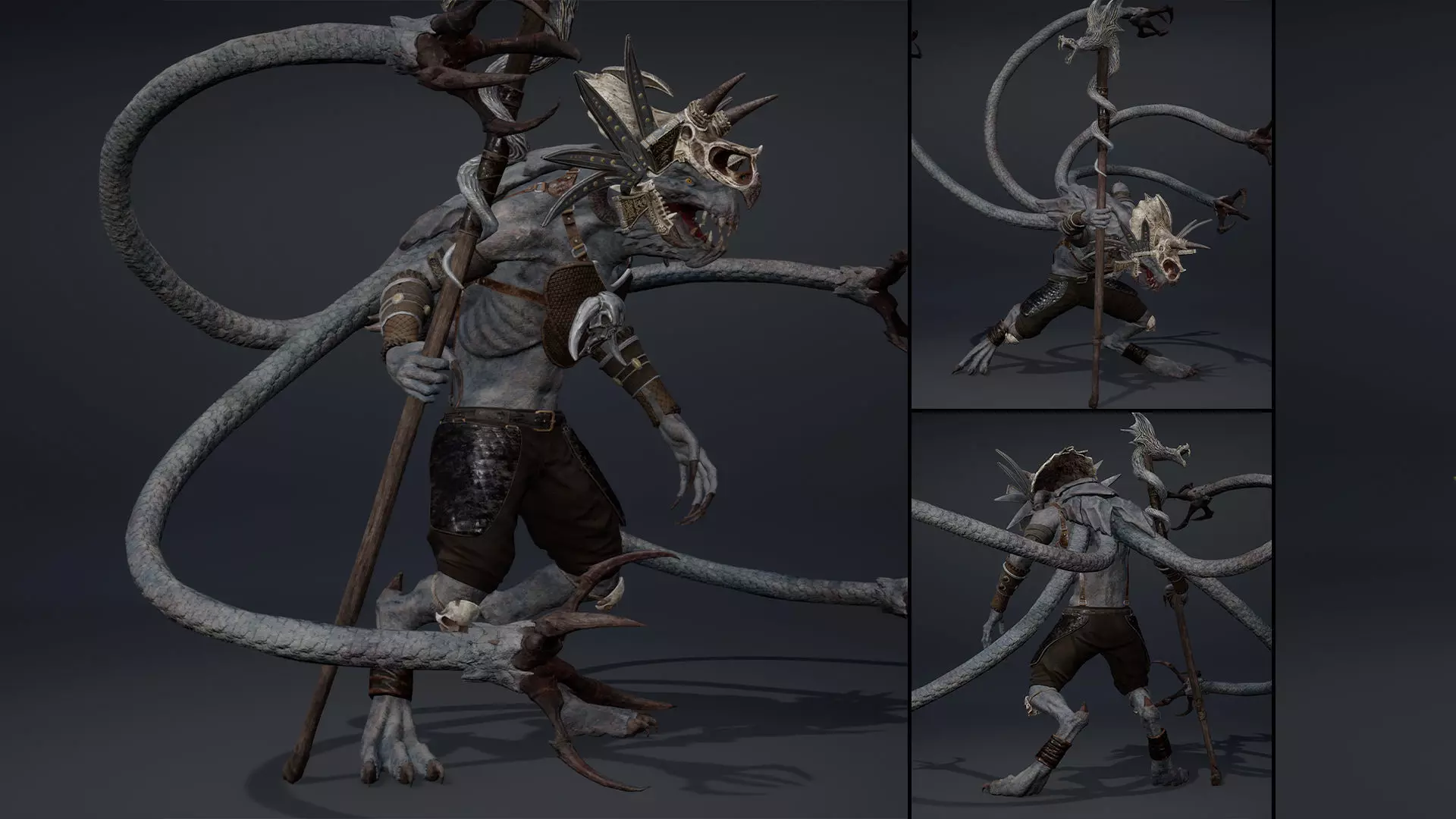 Ghost Mage Tentacle Low-poly 3D model_0