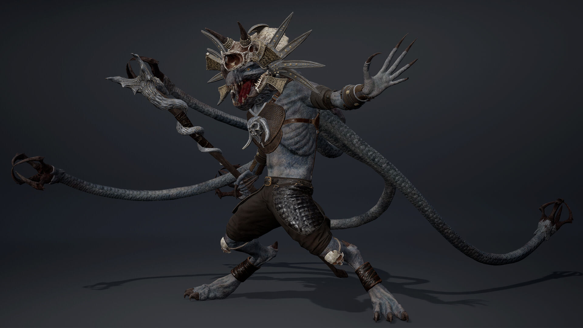 Ghost Mage Tentacle Low-poly 3D model_5