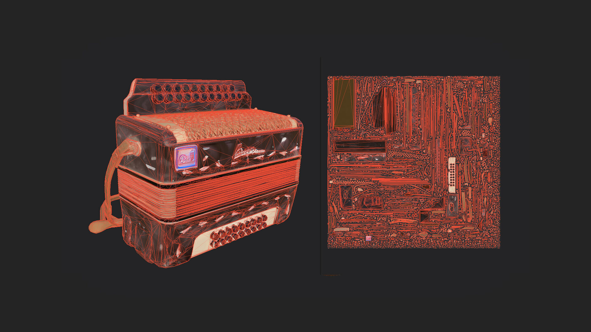 Accordion3D Model 008 Low-poly 3D model_12