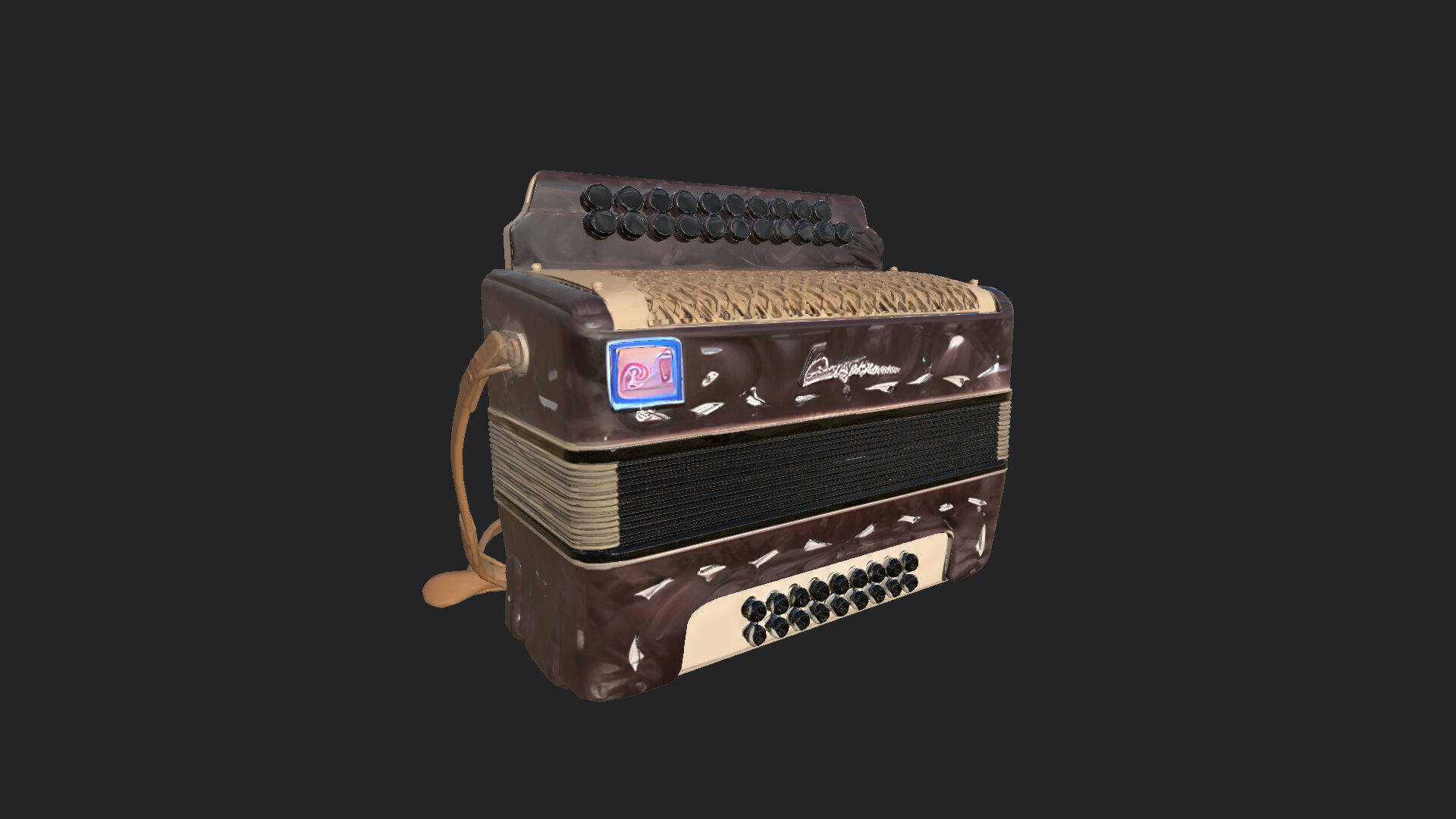 Accordion3D Model 008 Low-poly 3D model_1