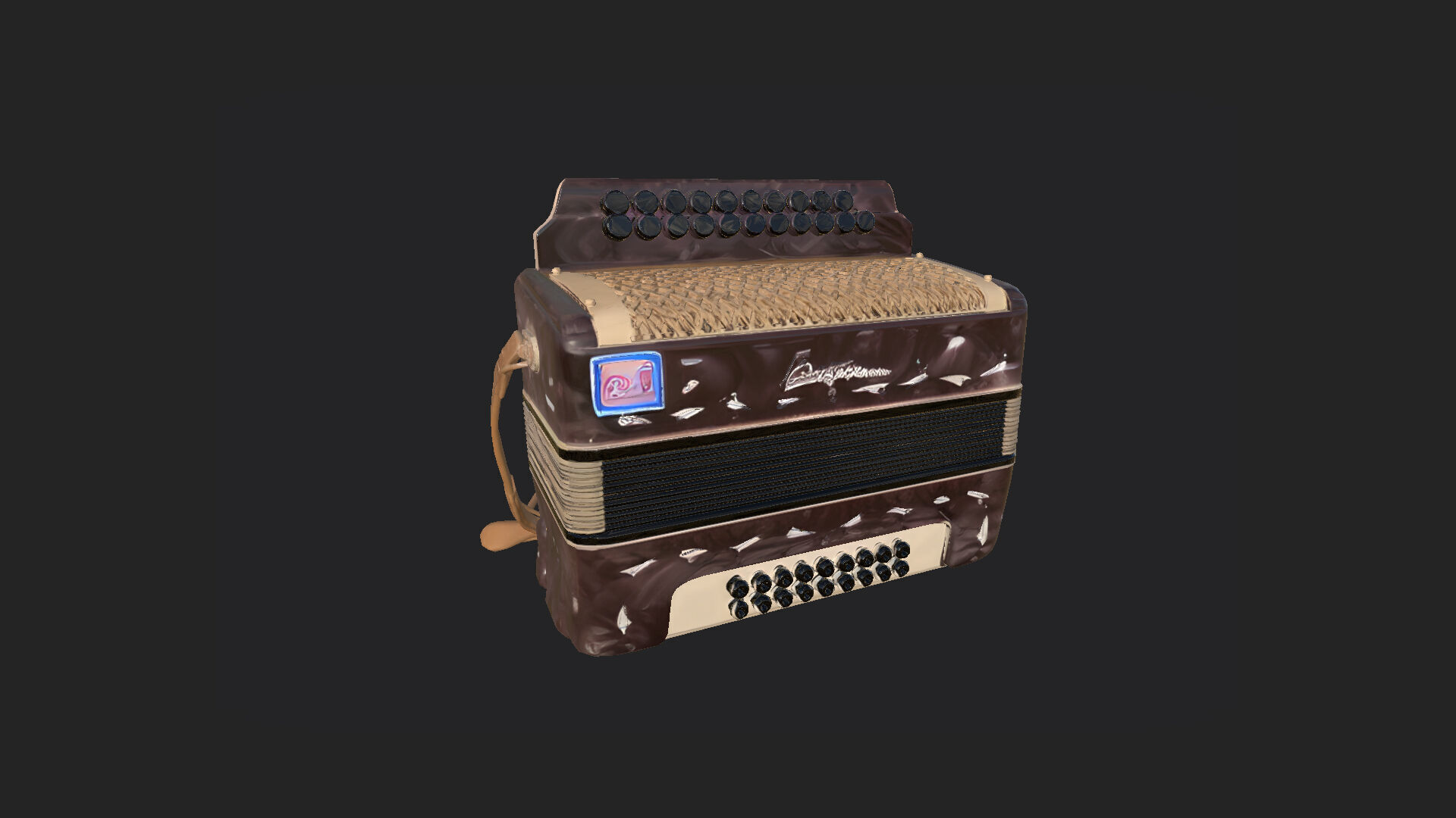 Accordion3D Model 008 Low-poly 3D model_9