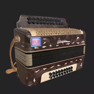 Accordion3D Model 008 Low-poly 3D model_0