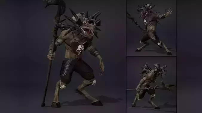 Ghost Mage Arm2 Brutal Low-poly 3D model