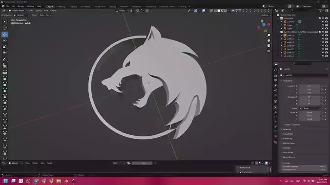 wolf keychain 3d print