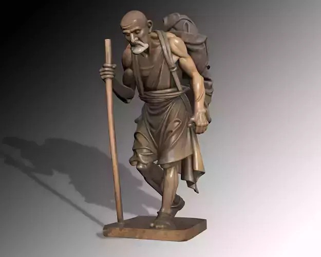 SCULPTURE OLD MAN IN A TRIP 3D print model