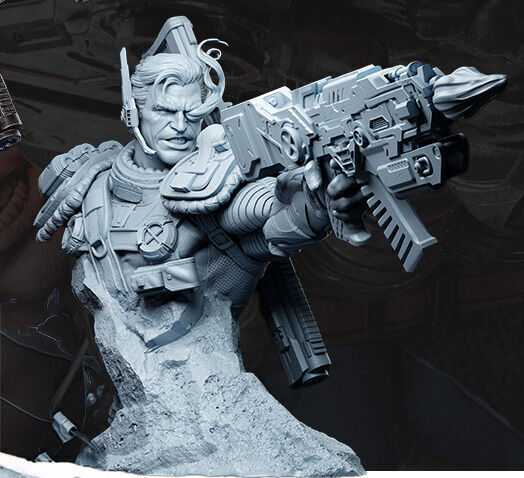 Cable Bust X-men - STL 3D print model_2