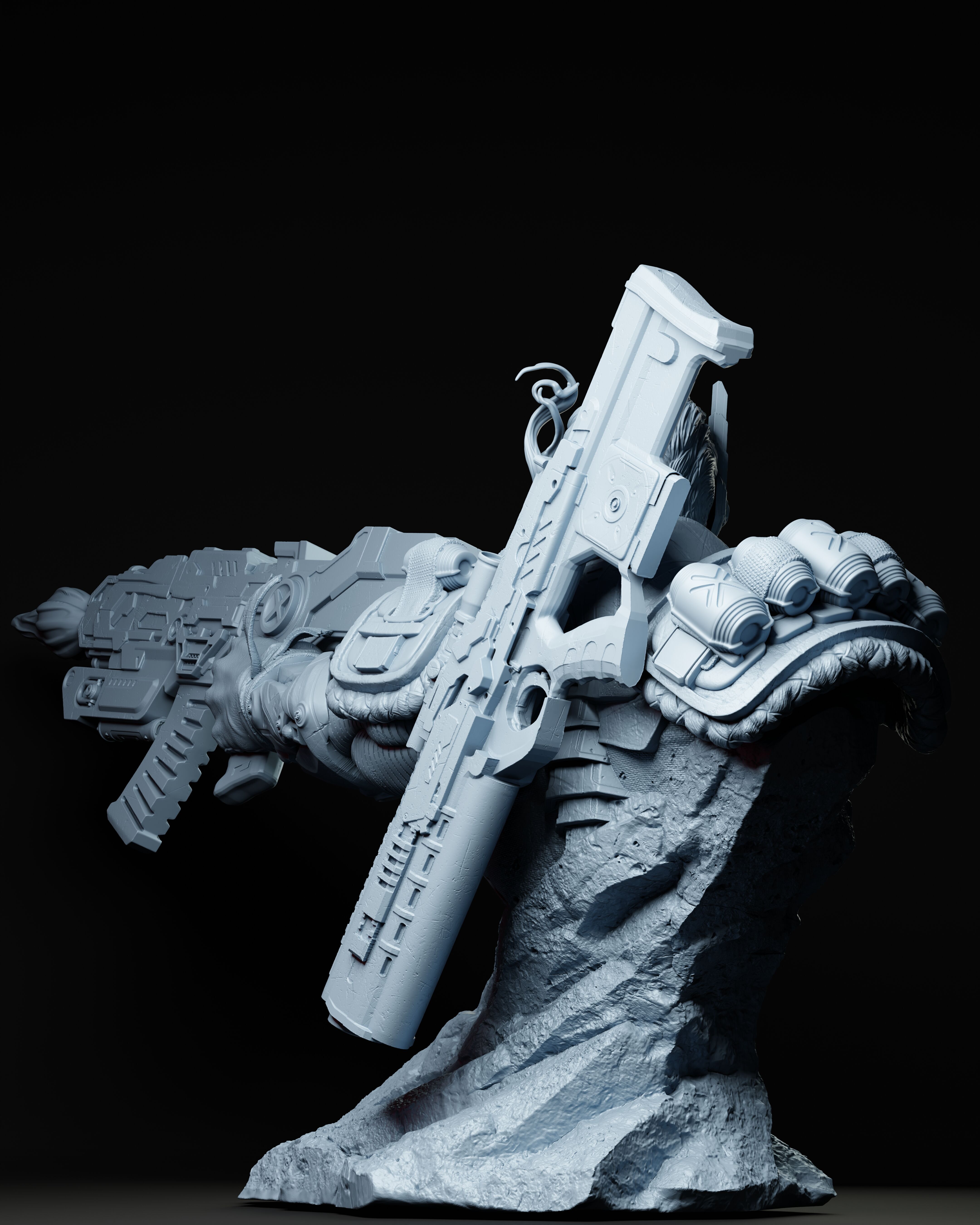 Cable Bust X-men - STL 3D print model_1