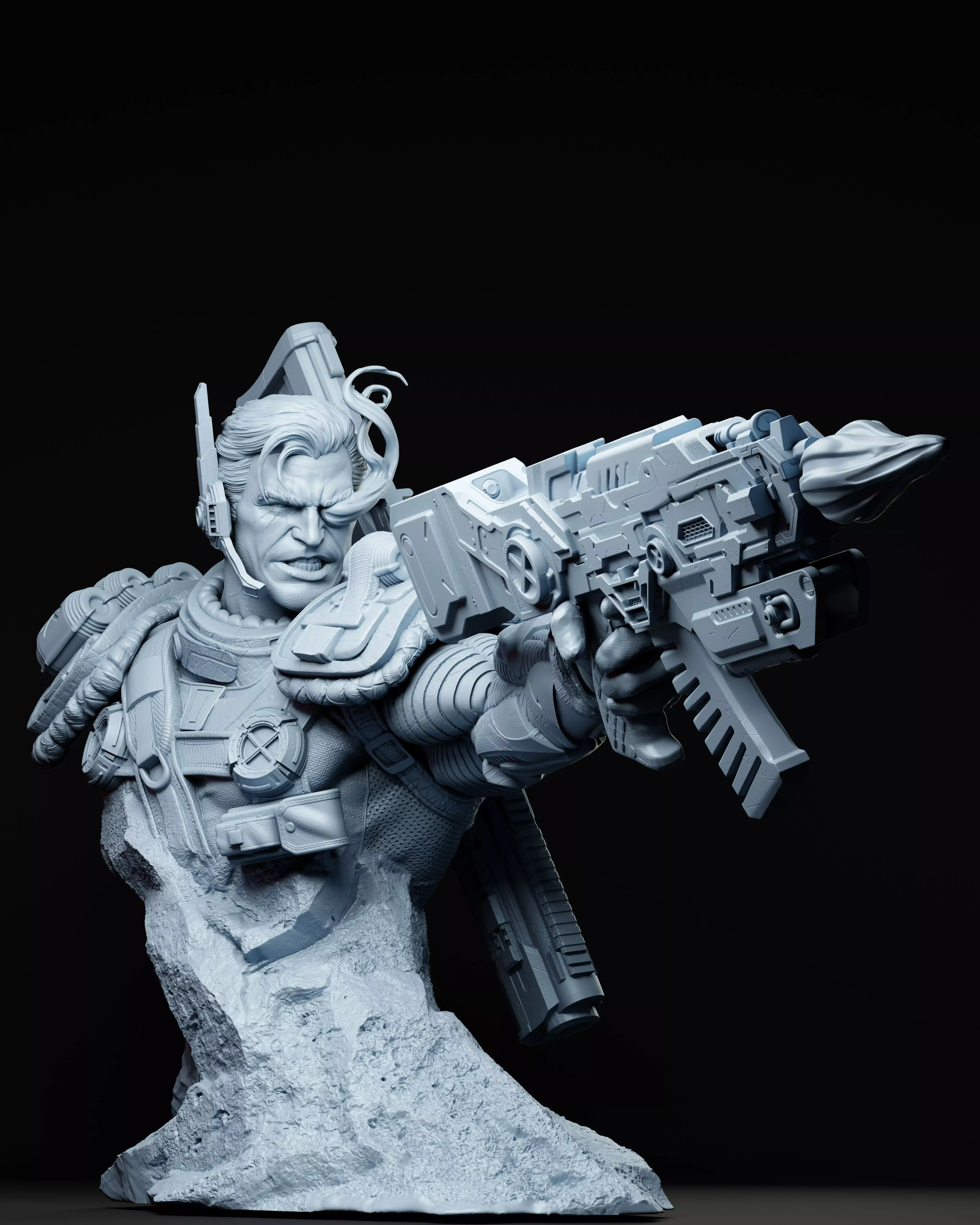 Cable Bust X-men - STL 3D print model_0