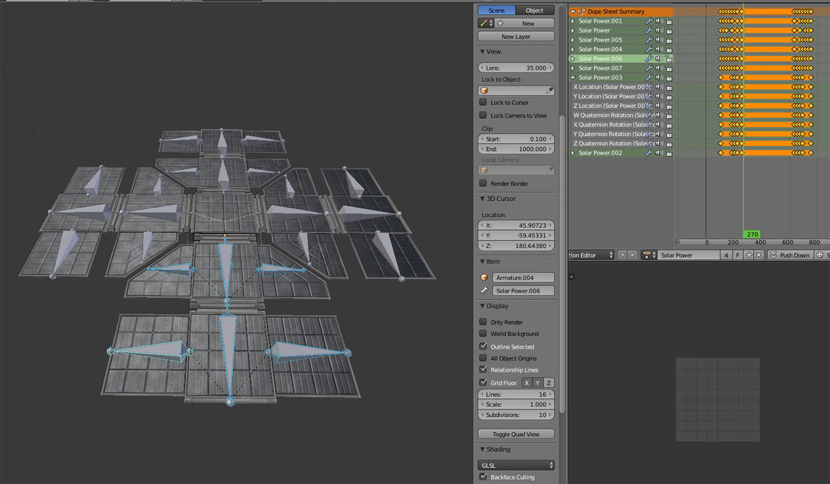 Futuristic Solar Power Module Low-poly 3D model_8