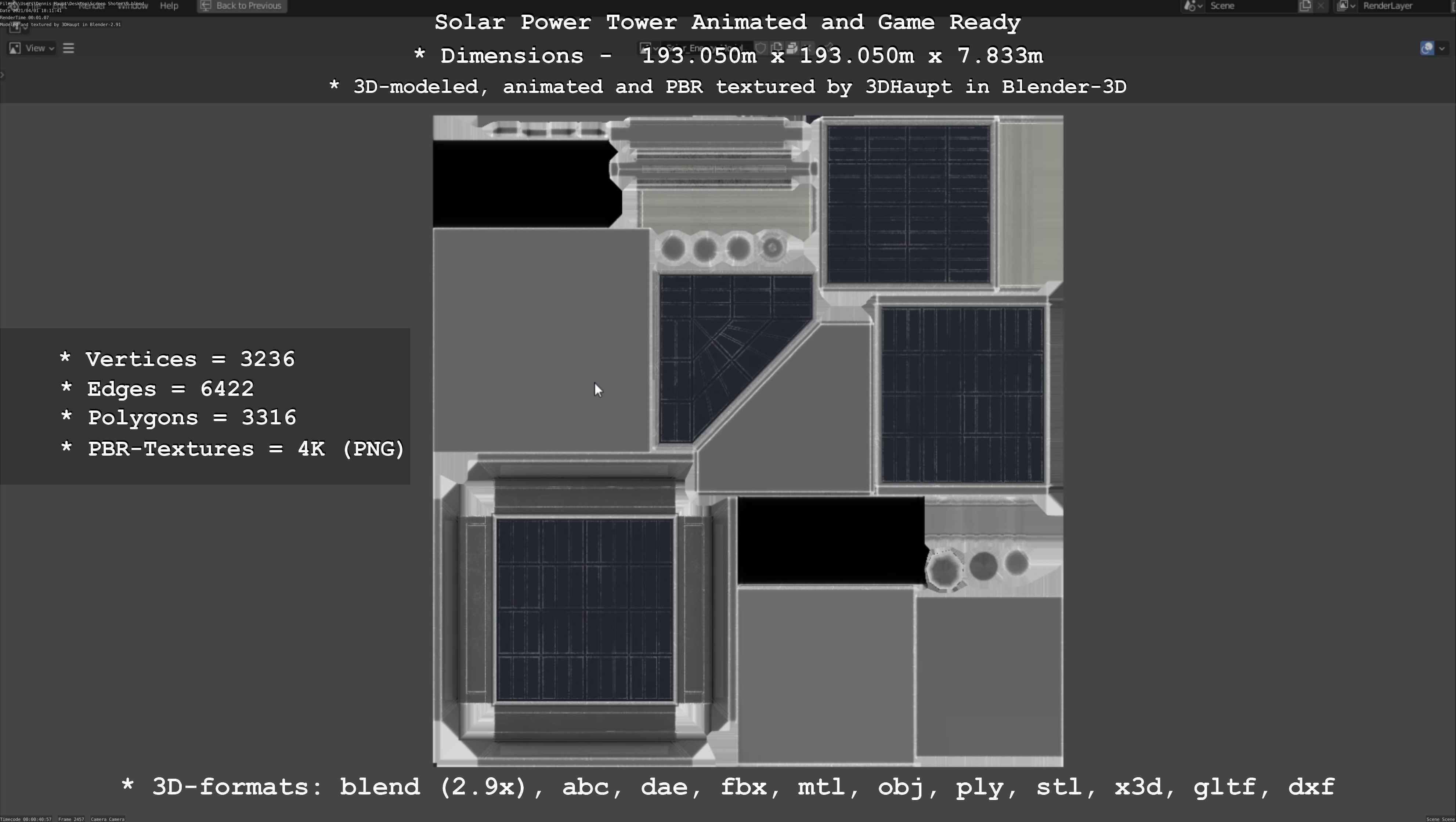 Futuristic Solar Power Module Low-poly 3D model_118