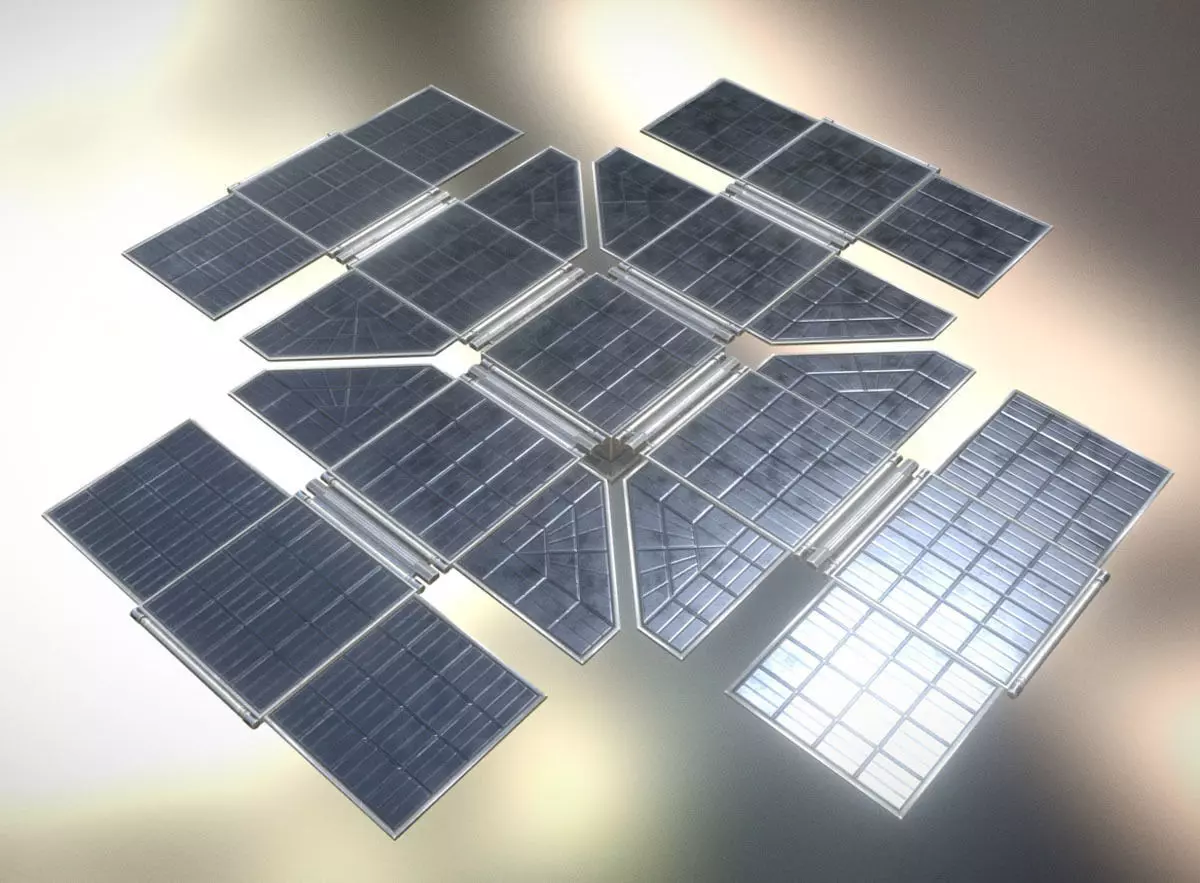 Futuristic Solar Power Module Low-poly 3D model_0