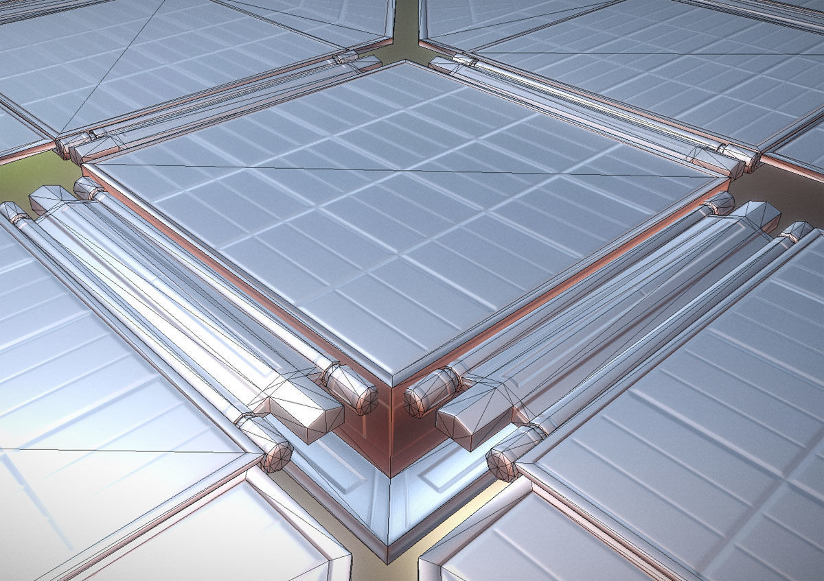Futuristic Solar Power Module Low-poly 3D model_18