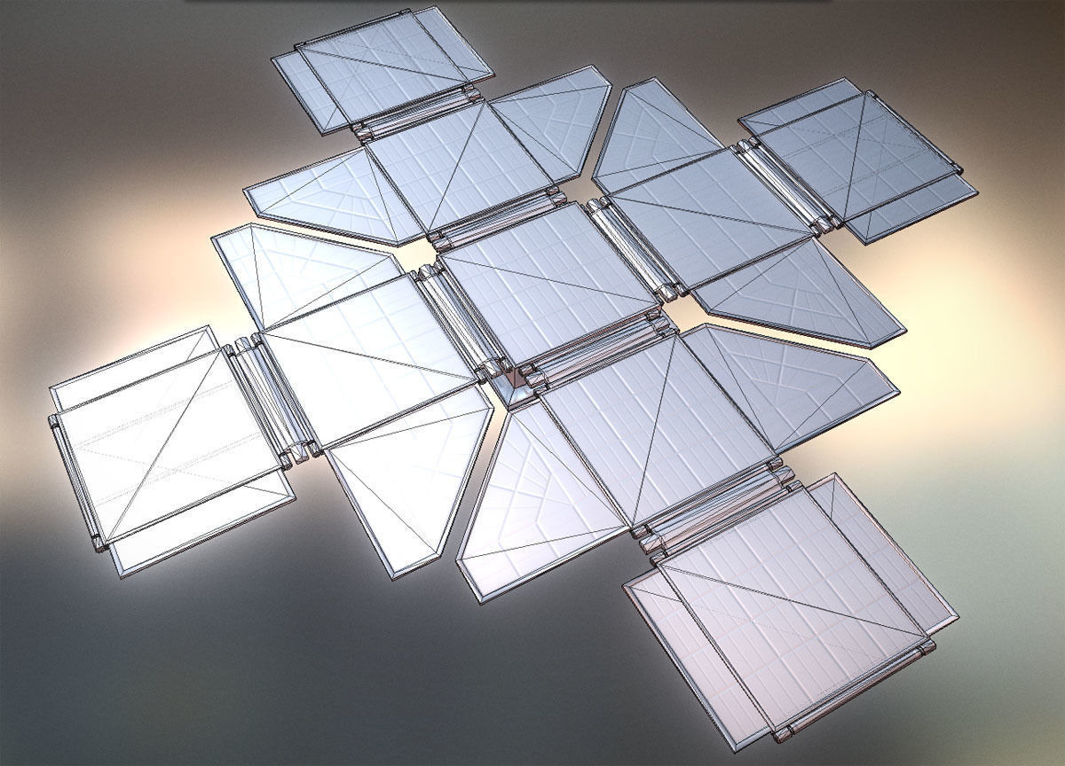 Futuristic Solar Power Module Low-poly 3D model_15