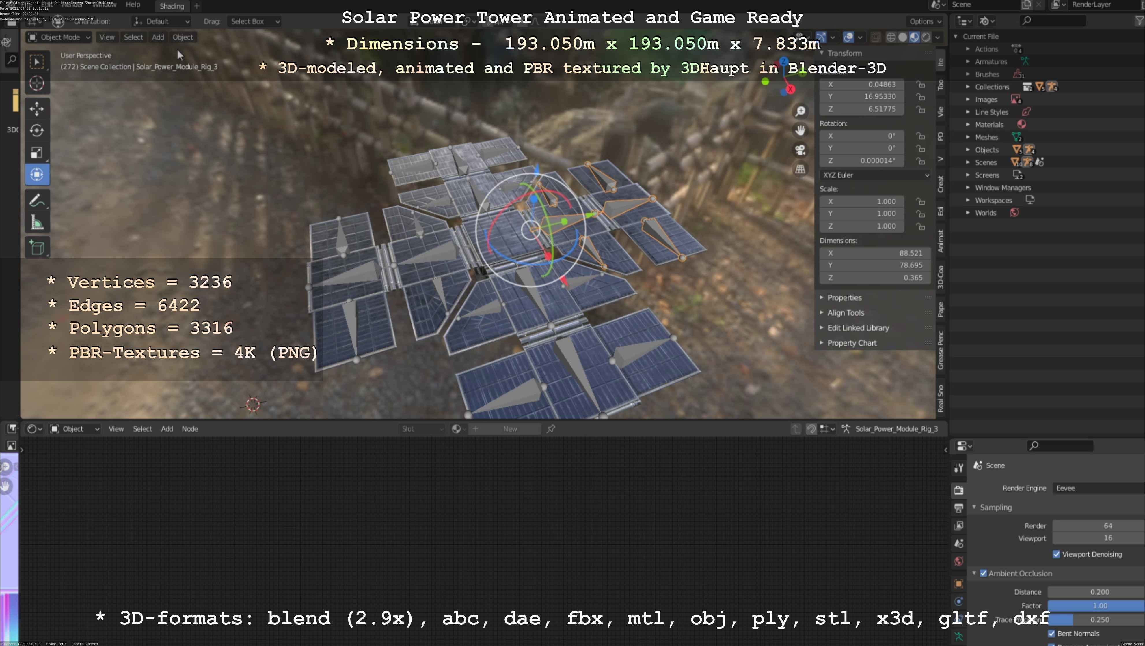 Futuristic Solar Power Module Low-poly 3D model_69