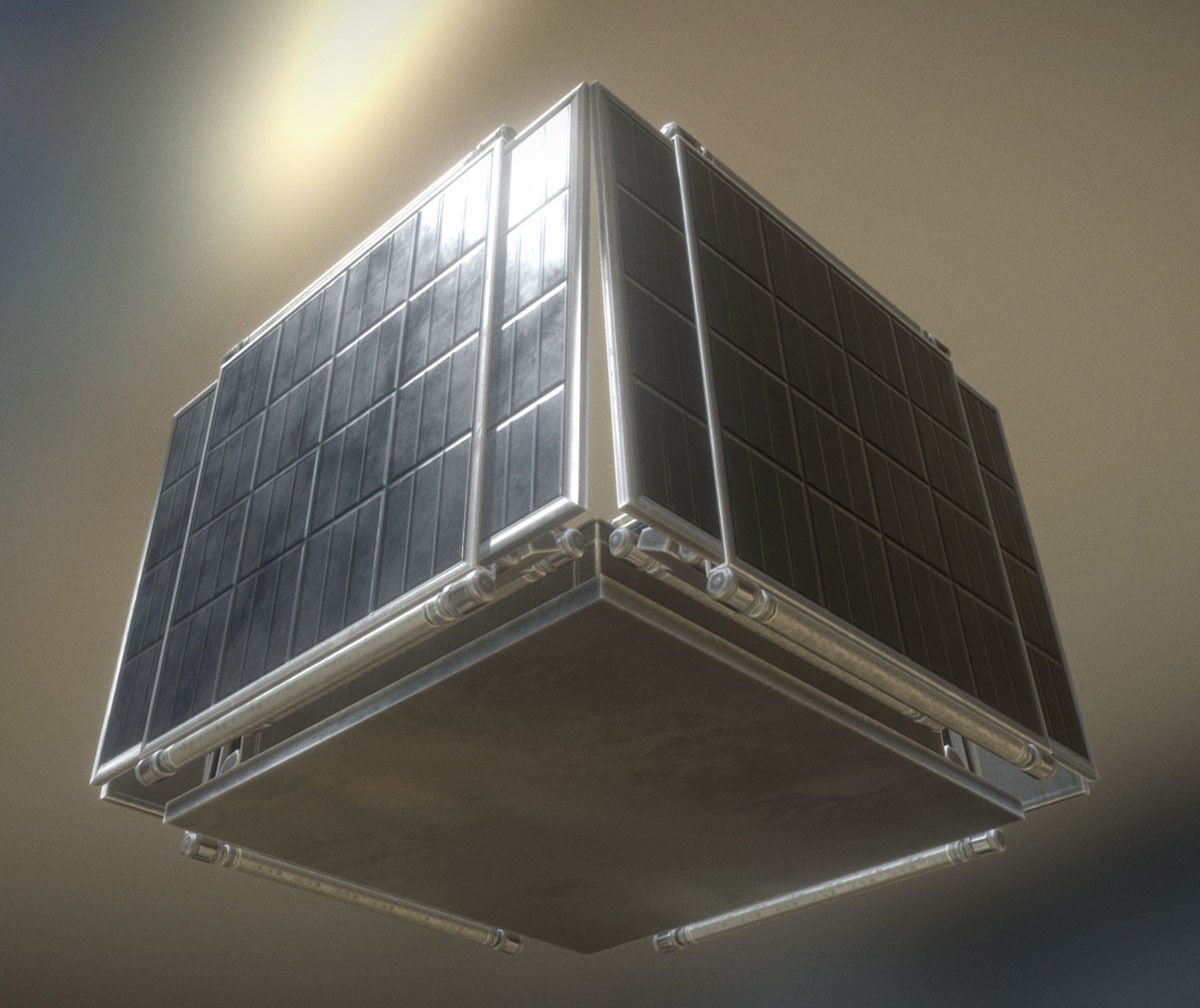 Futuristic Solar Power Module Low-poly 3D model_9