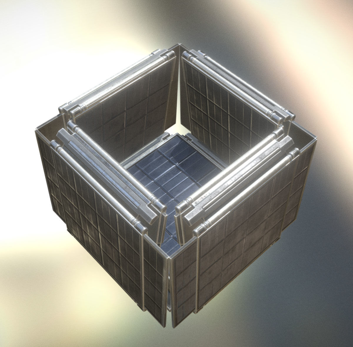 Futuristic Solar Power Module Low-poly 3D model_3