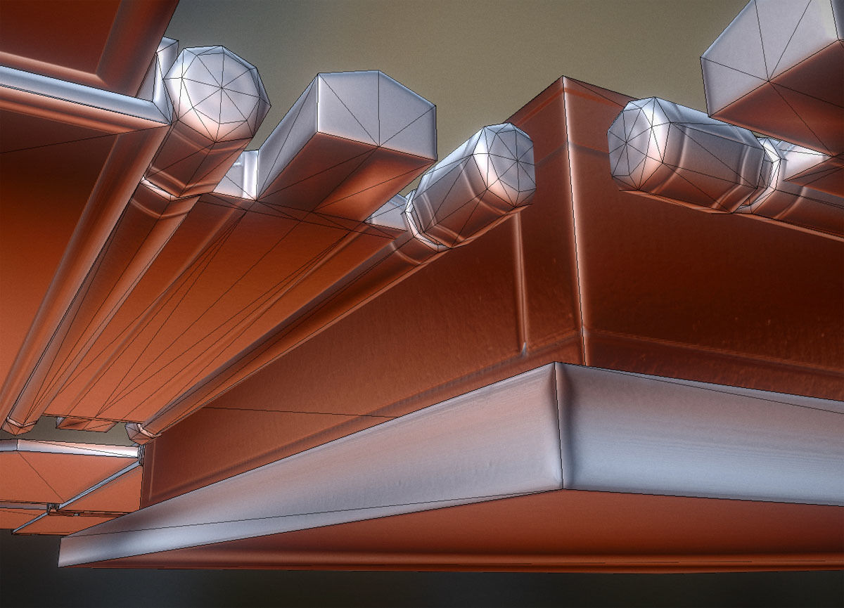 Futuristic Solar Power Module Low-poly 3D model_17