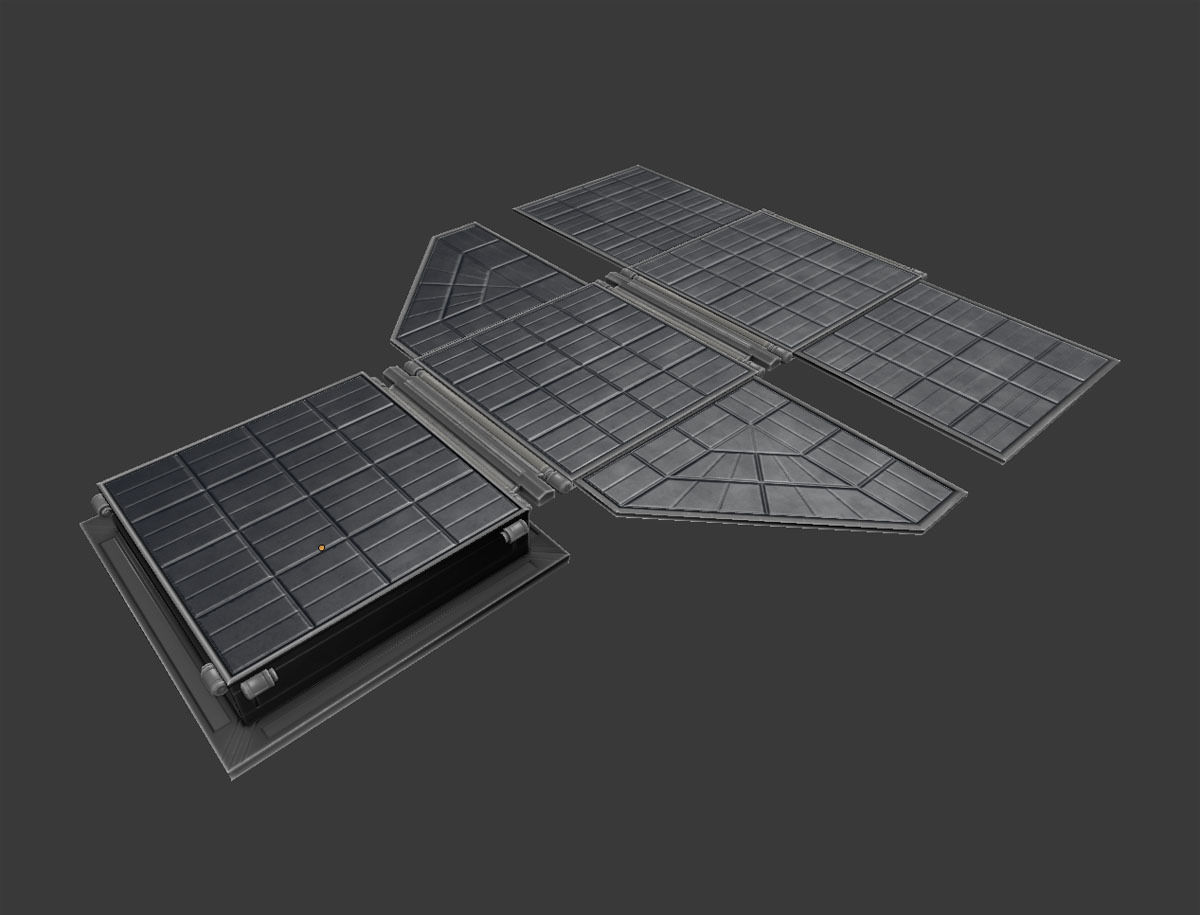 Futuristic Solar Power Module Low-poly 3D model_20