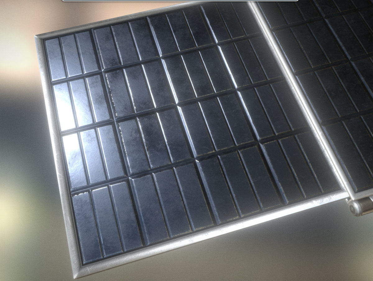Futuristic Solar Power Module Low-poly 3D model_6