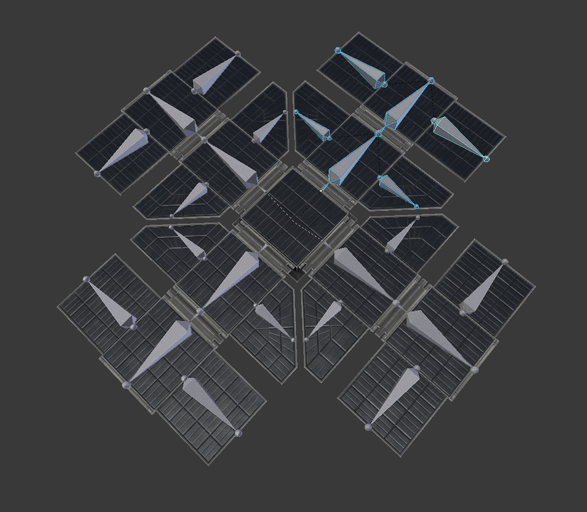 Futuristic Solar Power Module Low-poly 3D model_7