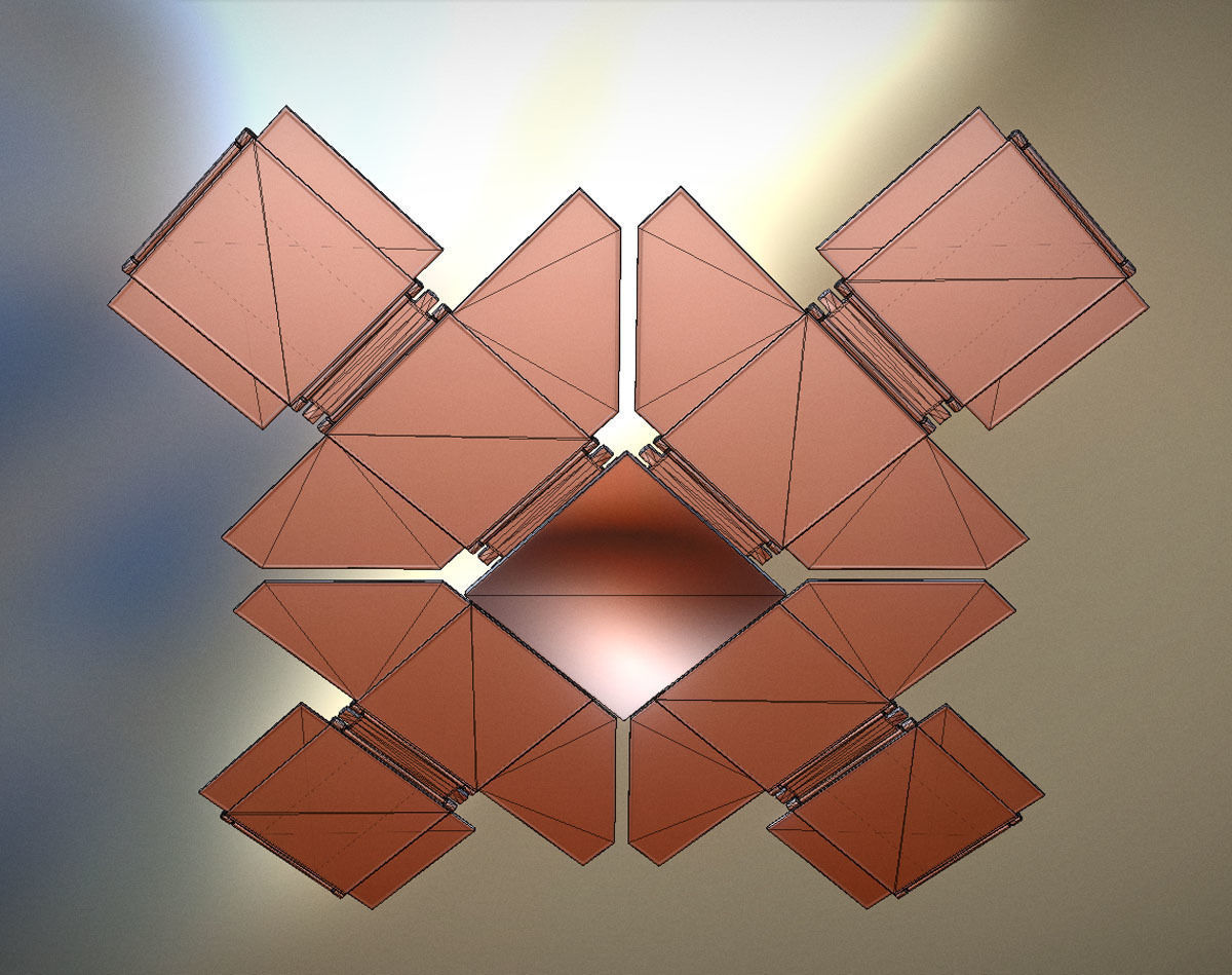 Futuristic Solar Power Module Low-poly 3D model_16