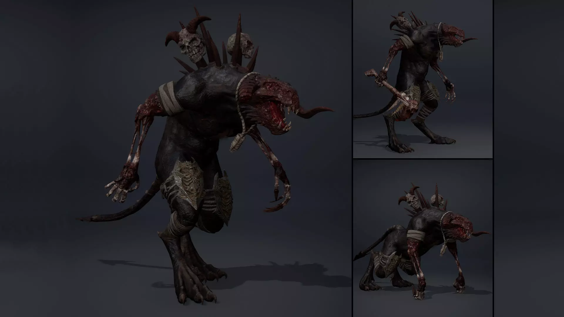 Ghostfang Damaged Brutal Low-poly 3D model