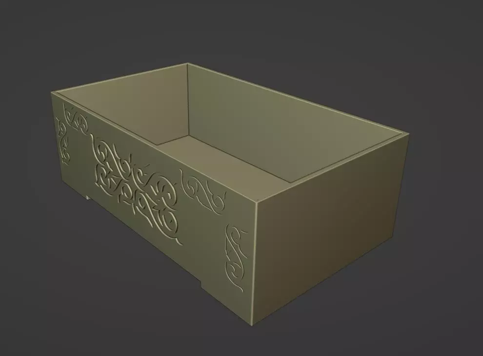 Kazakh Ornament Chest with Lid STL Files for 3D Printing 3D print model