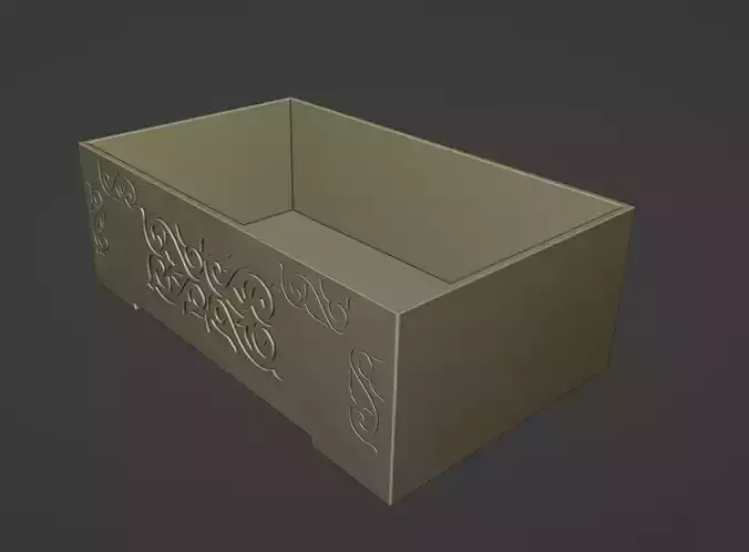 Kazakh Ornament Chest with Lid  STL Files for 3D Printing