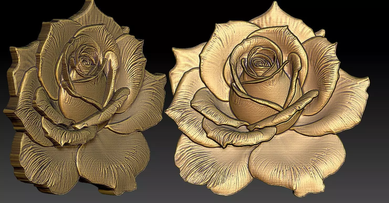 2 Rose CNC Relief Model 3D print model