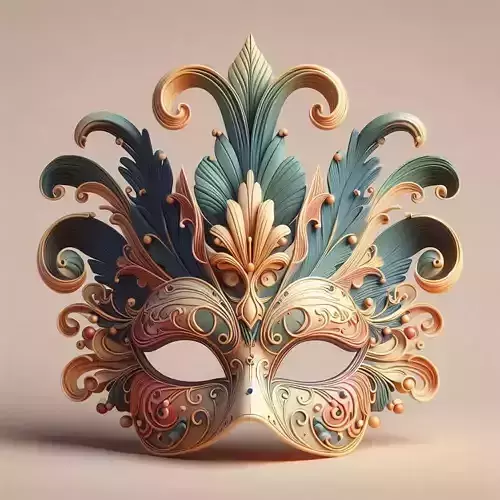 624   Venetian  Carnival  Mask     Color    3D Model 3D print model