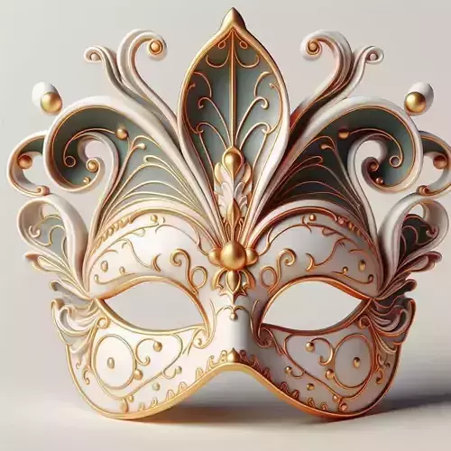 625   Venetian  Carnival  Mask     Color     3D Model 3D print model