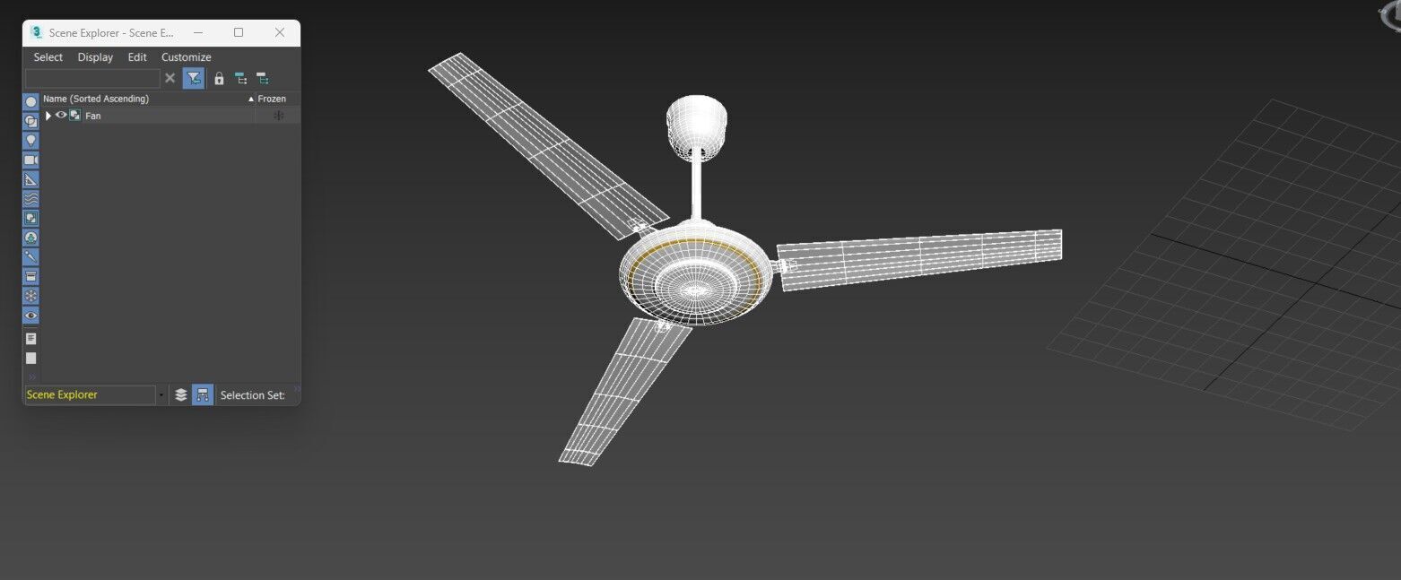 ceiling fan Low-poly 3D model_2