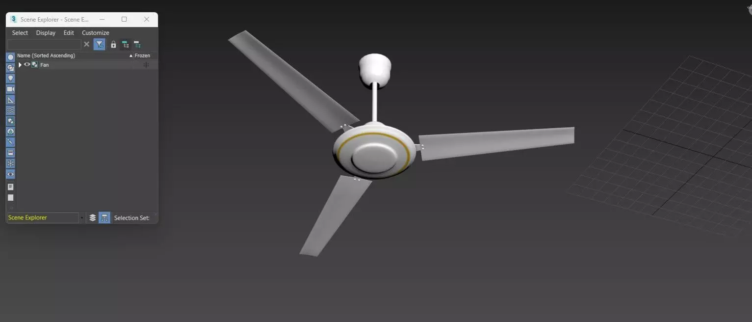 ceiling fan Low-poly 3D model_0