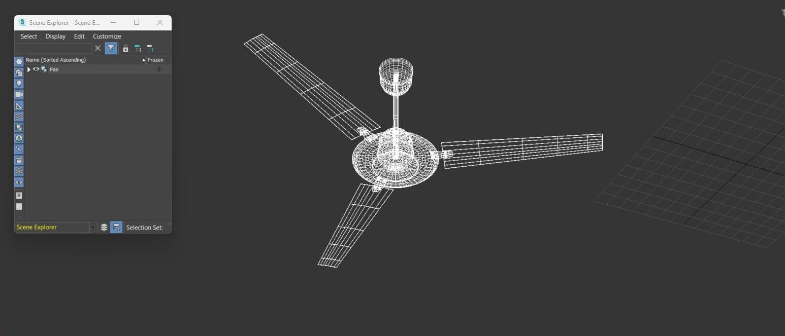 ceiling fan Low-poly 3D model_3