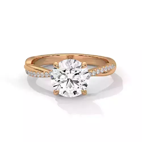 Round Diamond Solitaire with Side Stones Engagement Ring