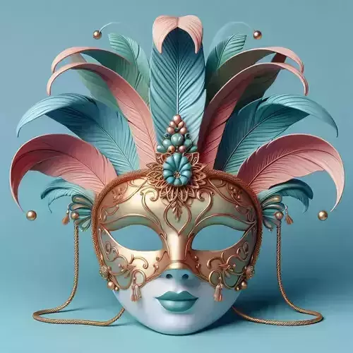 626   Venetian  Carnival  Mask     Color    3D Model