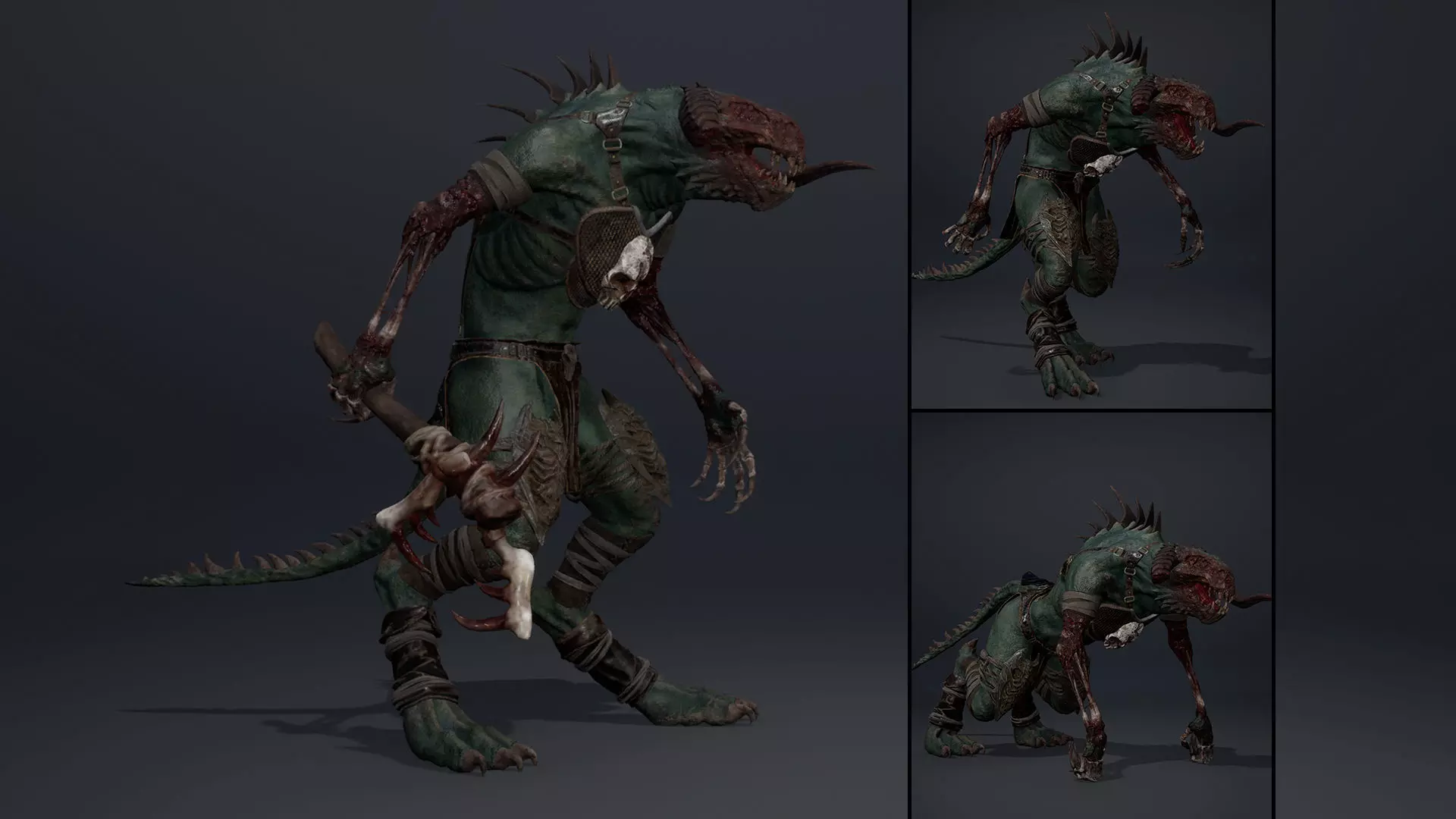 Ghost Barbarian Damaged Low-poly 3D model