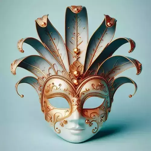 627   Venetian  Carnival  Mask     Color    3D Model 3D print model