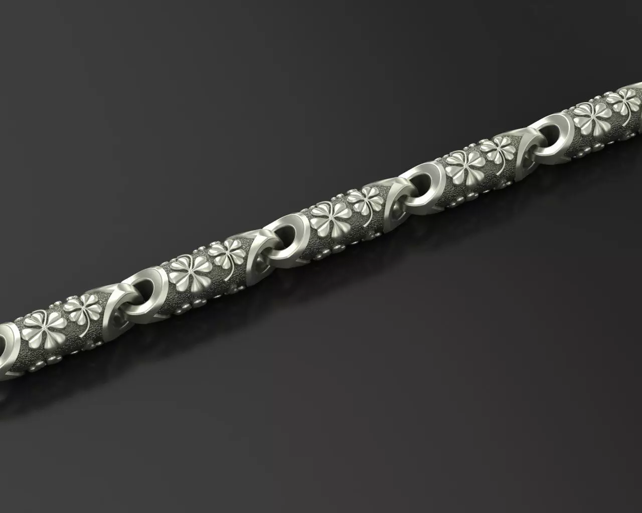 Clover leaf Chain link 3D print model_0