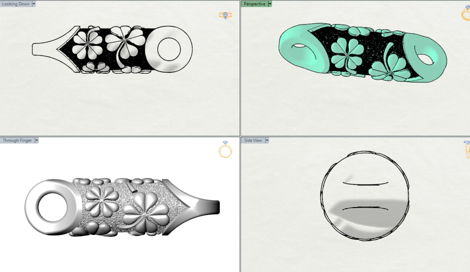 Clover leaf Chain link 3D print model_24