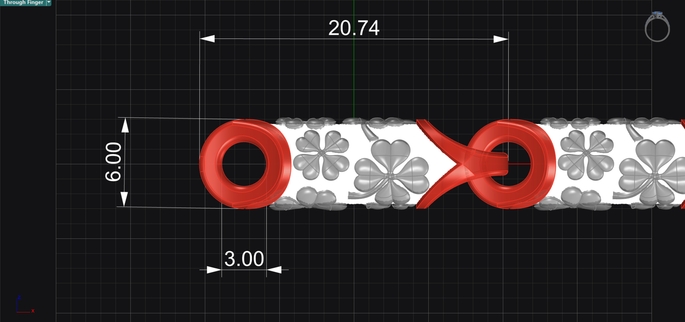 Clover leaf Chain link 3D print model_4