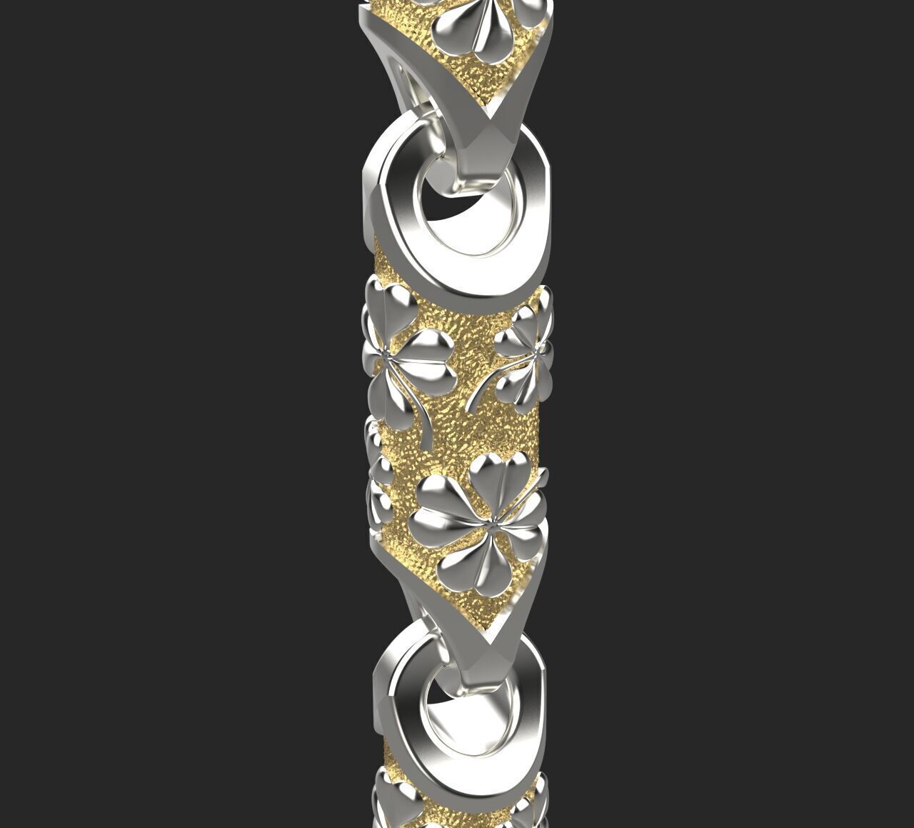 Clover leaf Chain link 3D print model_7